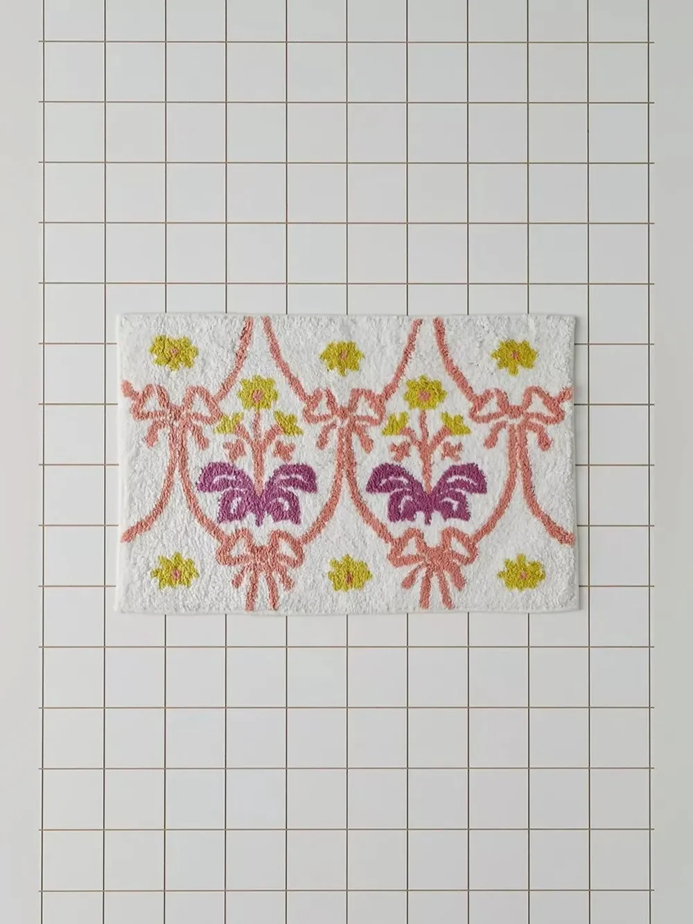 Urban Outfitters Bow Damask Bath Mat